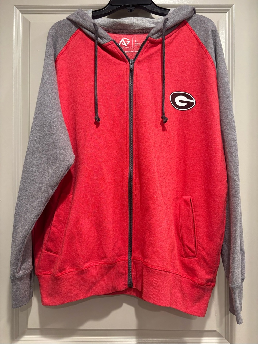 Georgia Bulldogs ALTA GRACIA Men’s Red & Gray Full-Zip Hoodie, Large